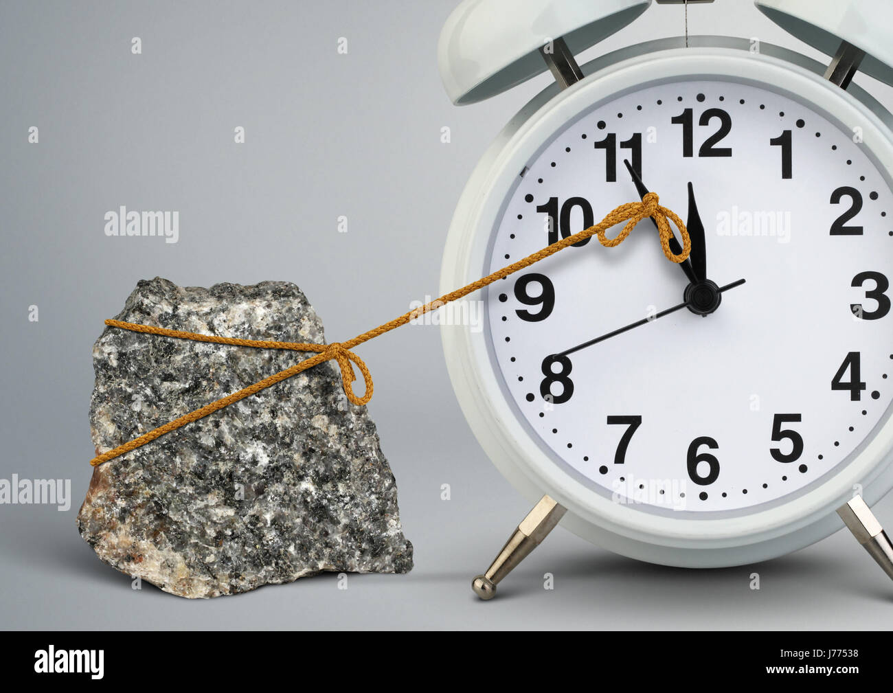 Zeit auf Clock Stop von Stein, Verzögerung-Konzept Stockfoto