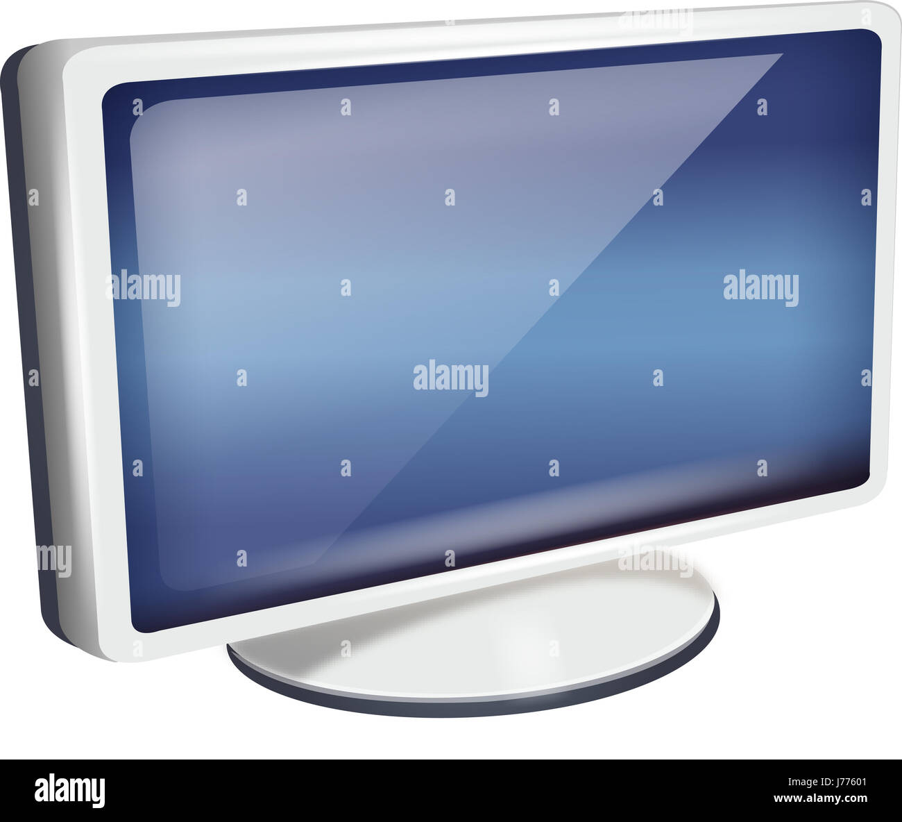 Bildschirm lcd Computer Computer flüssige isoliert Silberserie Metall zu überwachen Stockfoto