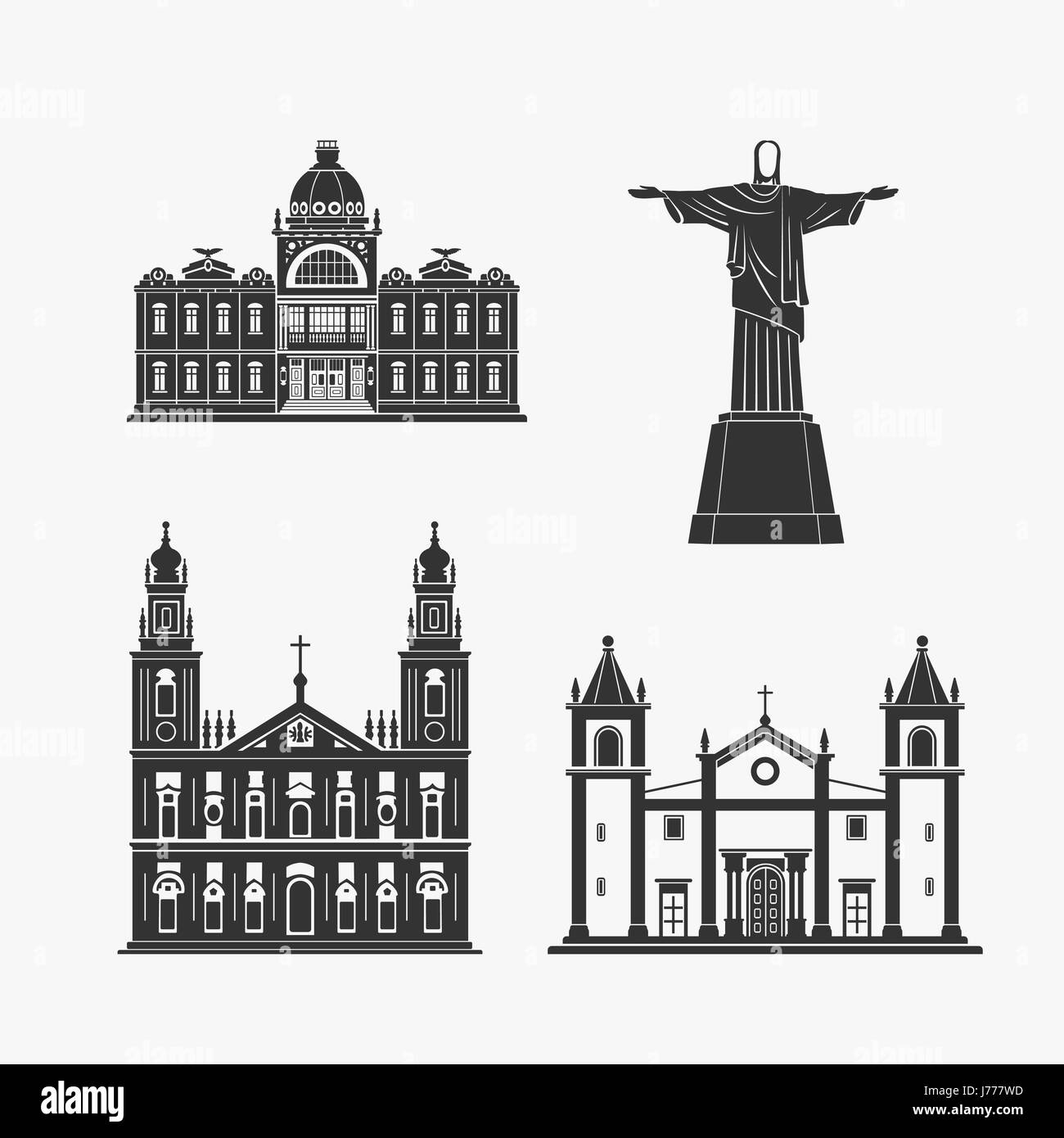 Historisches Denkmal Architektur der brasilianischen Stock Vektor