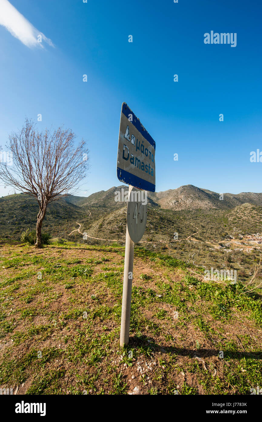 Ein Blick auf die bergige Landschaft im nördlichen Teil von Kreta, Griechenland. Stockfoto