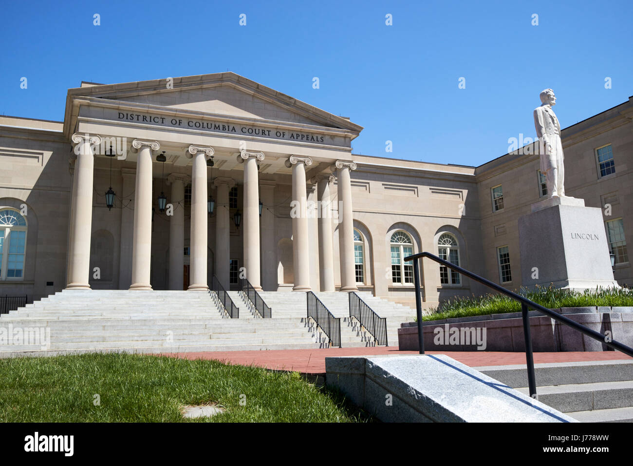 District Of Columbia City Hall jetzt der Court Of Appeals und Abraham Lincoln Statue Justiz quadratische Washington DC USA Stockfoto