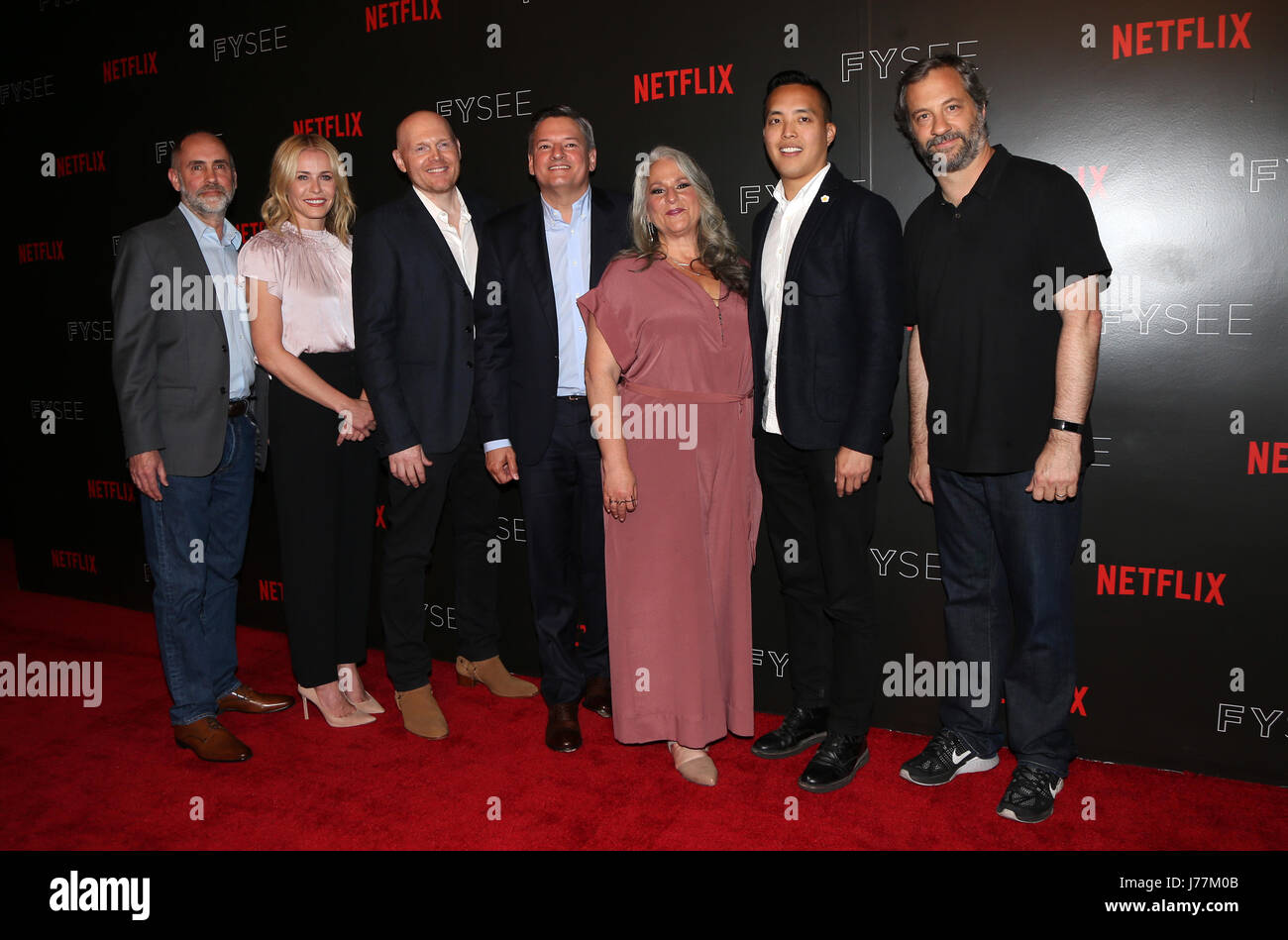 Beverly Hills, CA, USA. 23. Mai 2017. 23. Mai 2017 - Beverly Hills, Kalifornien - Victor Fresco, Chelsea Handler, BIll Burr, Ted Sarandos, Marta Kauffman, Alan Yang, Judd Apatow. Netflix Veranstaltung Komödie Panel für Ihre Überlegung bei Netflix FYSee Raum. Bildnachweis: Faye lernen/AdMedia Credit: Faye Sadou/AdMedia/ZUMA Draht/Alamy Live-Nachrichten Stockfoto