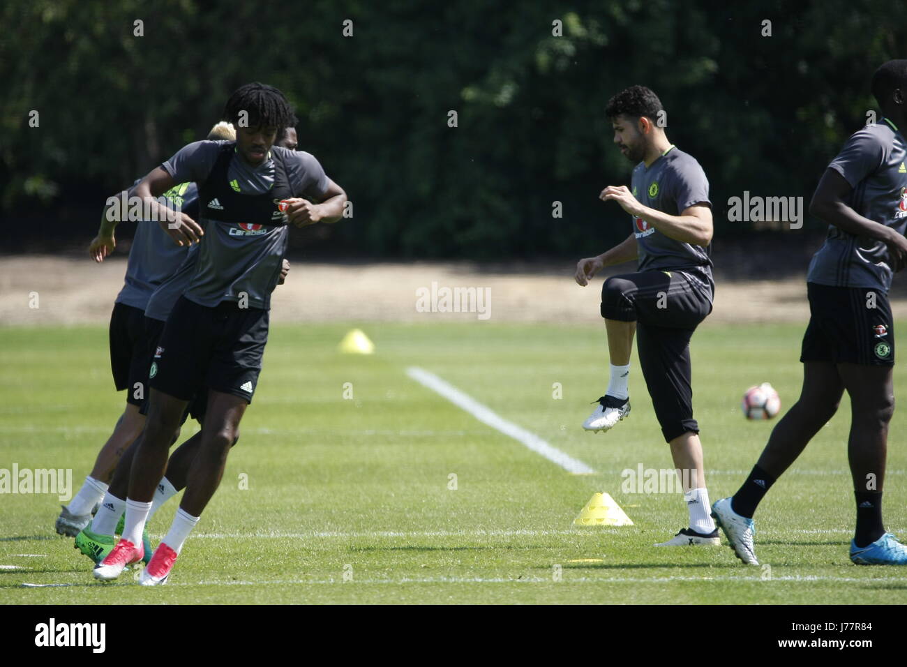 Cobham, Surrey, UK. 24. Mai 2017. Chelsea Football Club Spieler trainieren an der Akademie der Vereine in Cobham in Vorbereitung auf ihre FA Cup final Zusammenstoß mit Arsenal am Samstag Credit: Motofoto/Alamy Live News Stockfoto