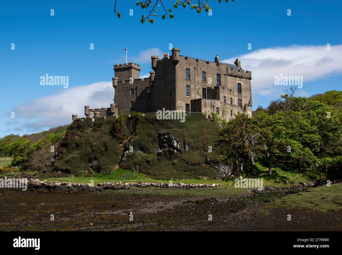 Dunvegan Castle im Nordwesten der Insel Skye Stockfoto