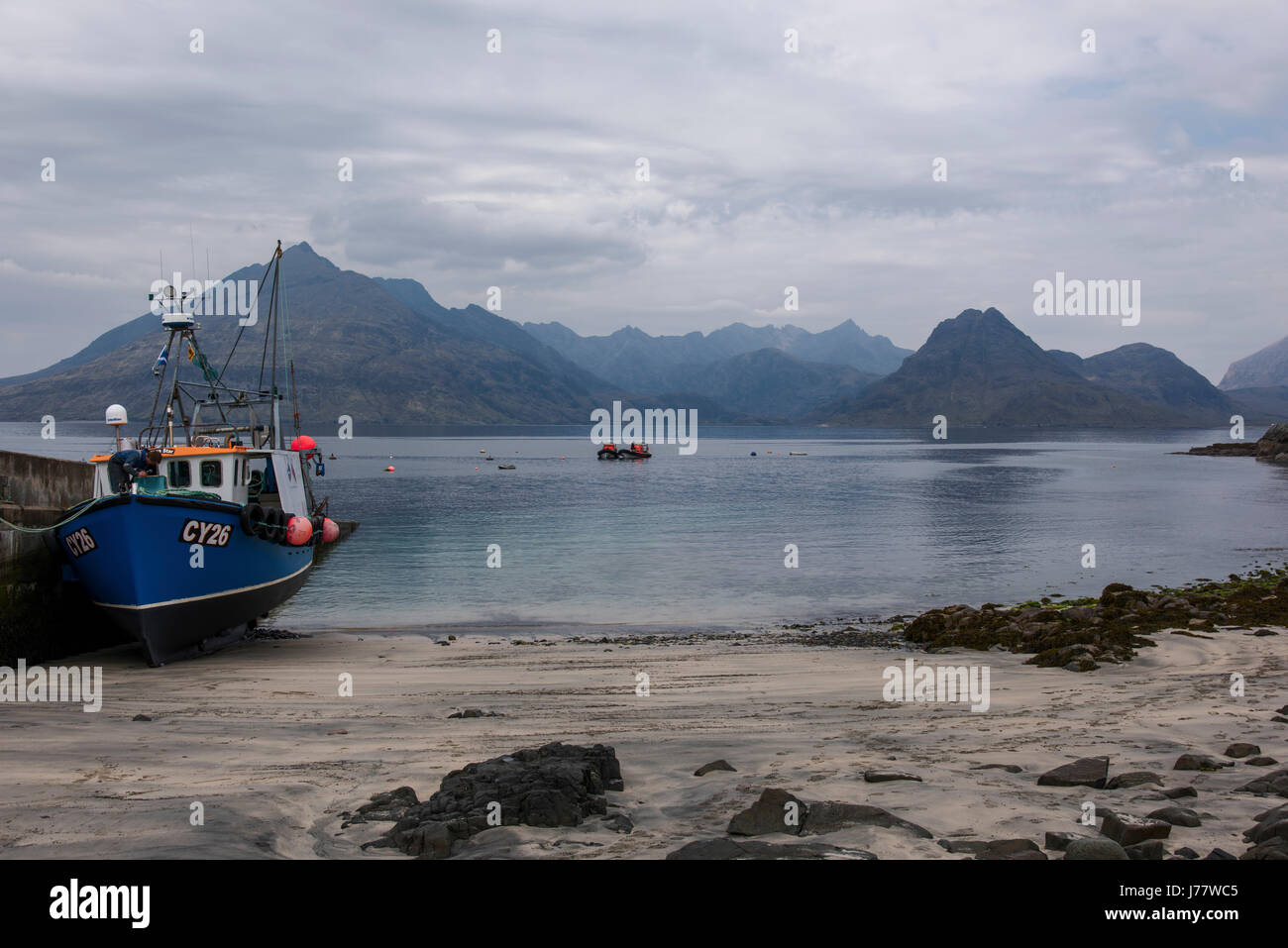 Blick über Loch Scavaig, die Cuillin Hills von Port Elgol auf Isle Of Skye Stockfoto