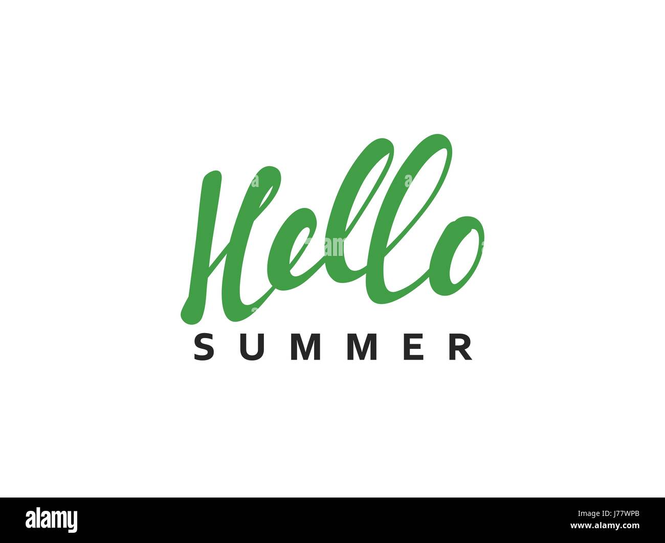 Schriftzug Hallo Sommer Kalligraphie Hand gezeichnet. Stock Vektor