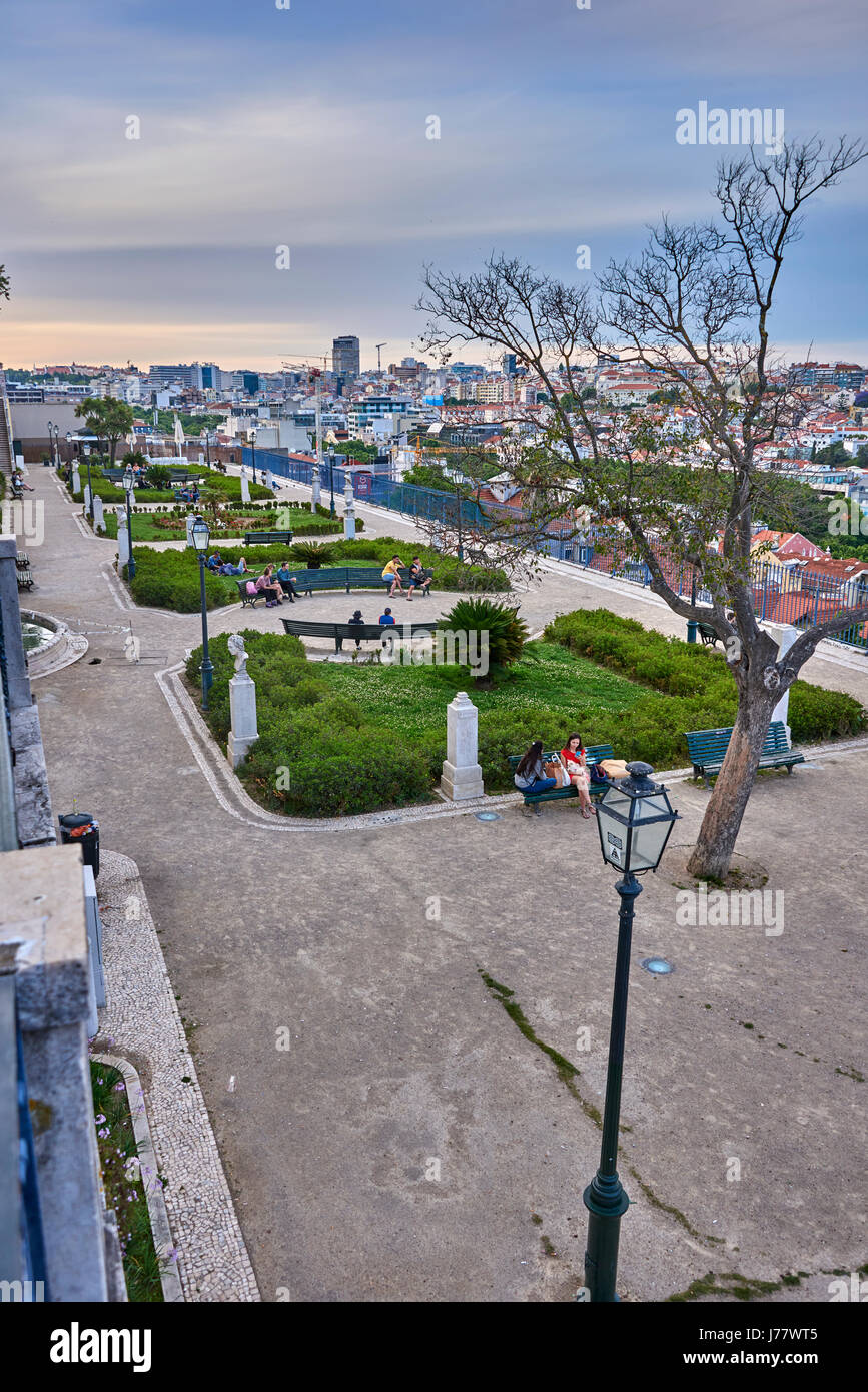 Die Sicht von São Pedro de Alcântara Lissabon Portugal Stockfoto