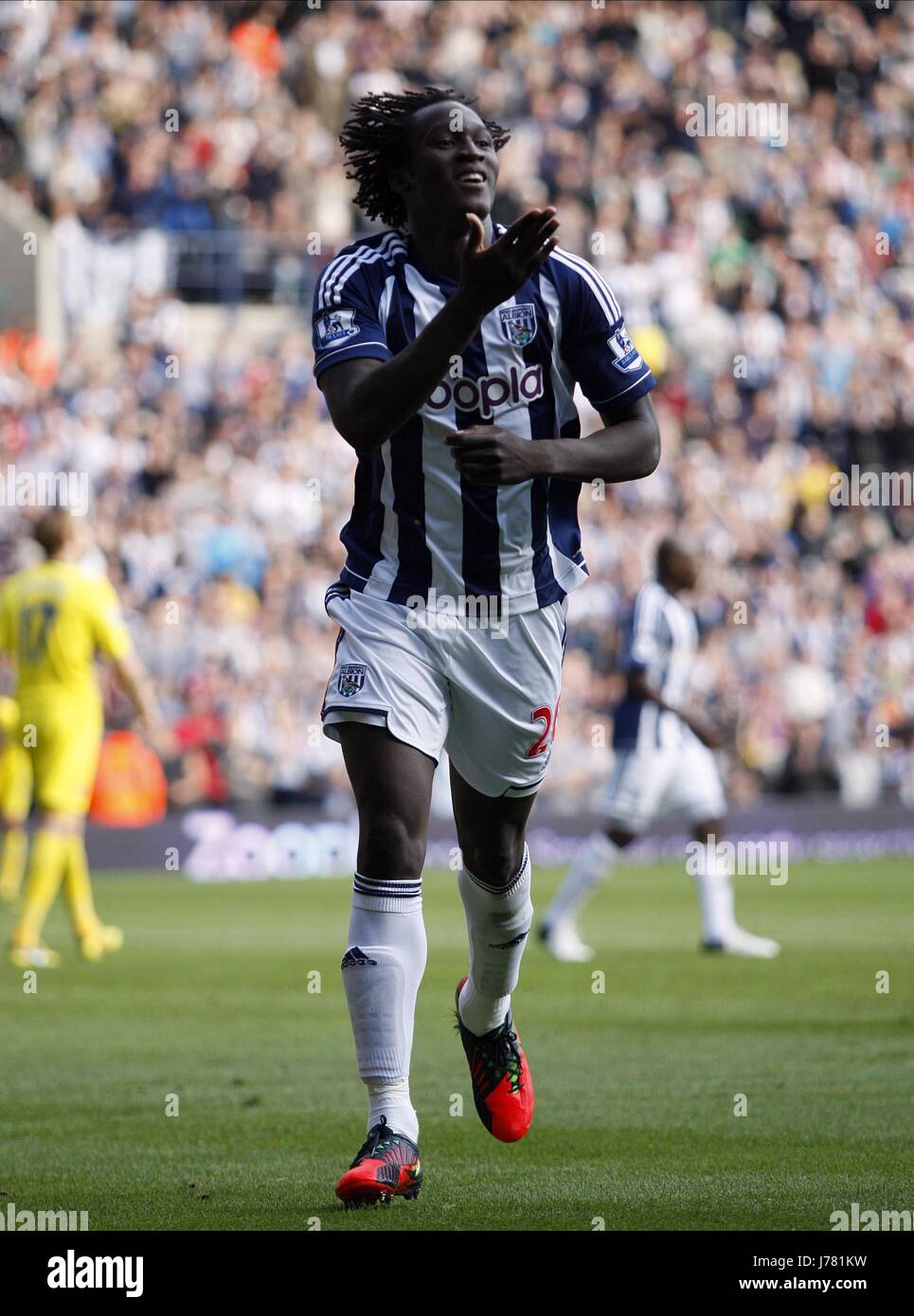 Belgier LUKAKU feiert WEST BROMWICH ALBION V lesen HAWTHORNS WEST BROMWICH ENGLAND 22. September 2012 Stockfoto