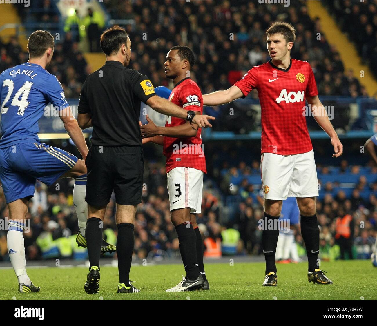 MICHAEL CARRICK zeigt, dass SEAT BAC CHELSEA V MANCHESTER UNITED LONDON ENGLAND UK 28. Oktober 2012 Stockfoto