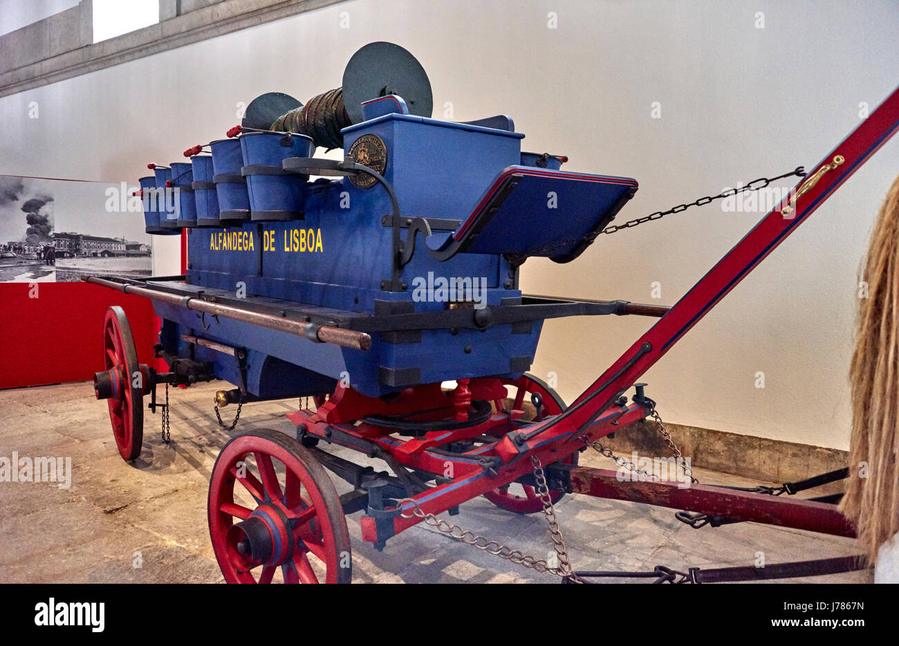 Das Nationale Kutschenmuseum (Portugiesisch: Museu Nacional Dos Coches) befindet sich auf dem Afonso de Albuquerque Platz im Belém Stockfoto