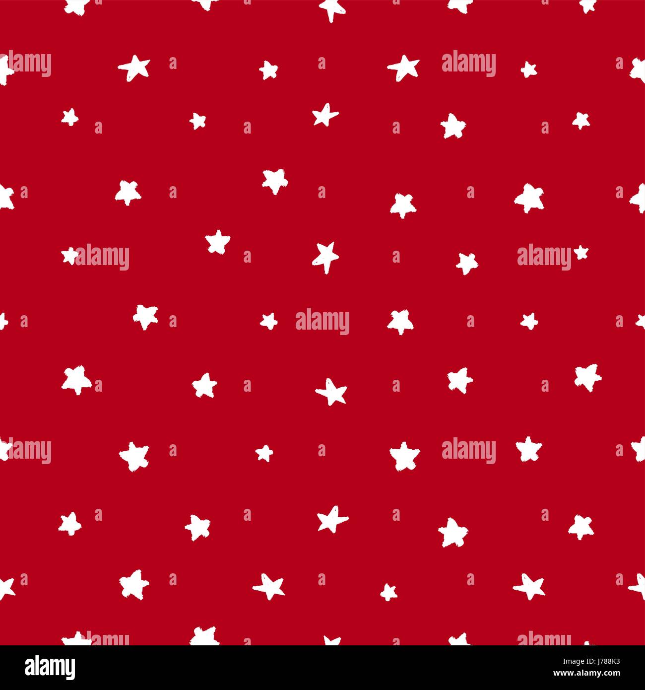 Frohe Weihnachten rot Musterdesign handgezeichnete Sterne Doodle für Urlaub Saison Dekoration. EPS10 Vektor. Stock Vektor