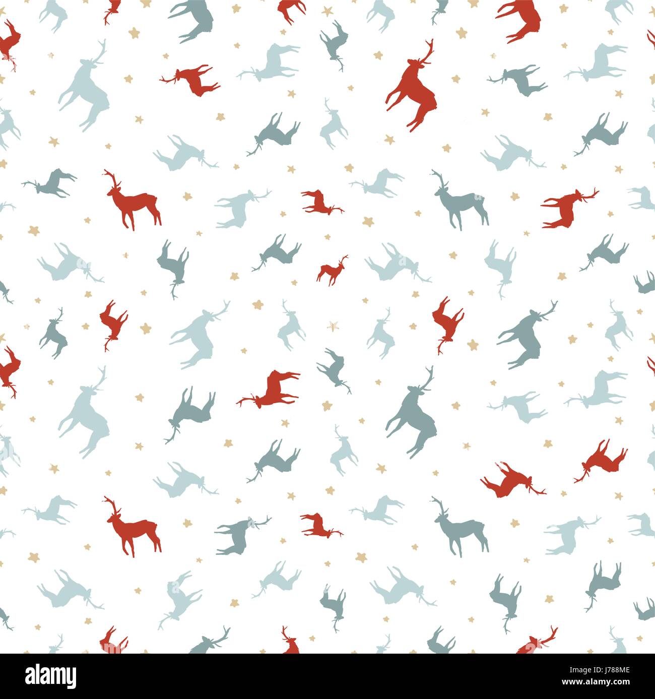 Frohe Weihnachten Musterdesign Hirsch Kritzeleien im Vintage-Stil, handgezeichnete saisonale Dekoration Hintergrund für die Ferienzeit. EPS10 Vektor. Stock Vektor