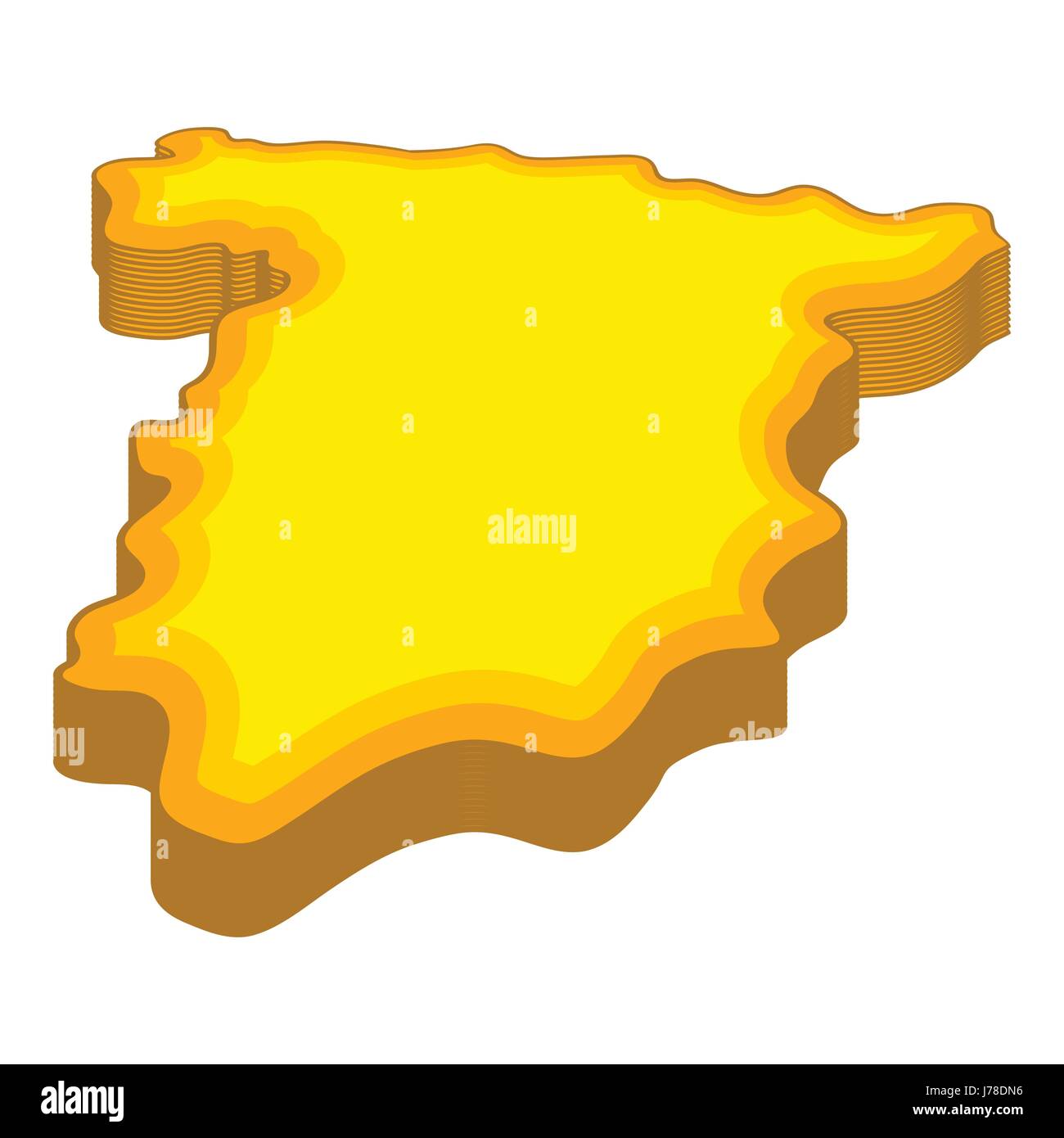 Karte von Spanien-Symbol im Cartoon-Stil, die isoliert auf weißem Hintergrund-Vektor-illustration Stock Vektor