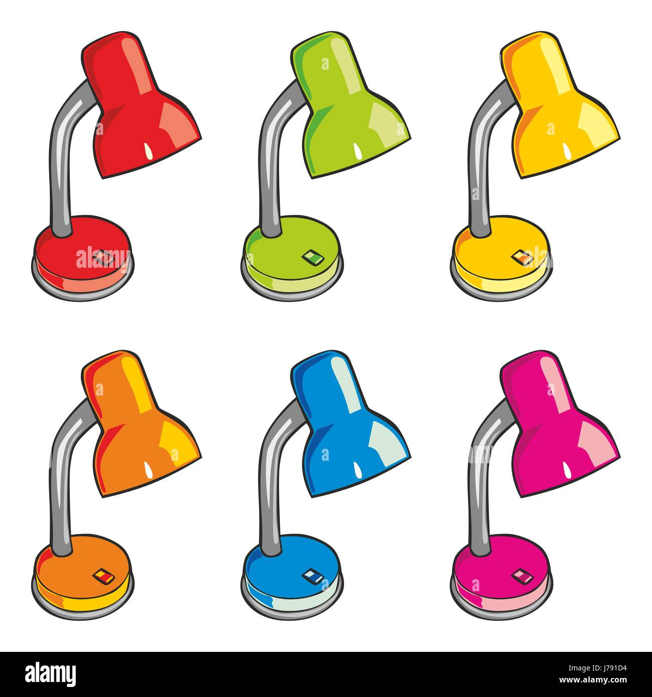 Schreibtisch isoliert Abbildung Lampen Büro Schreibtisch Objekt Studie Studie Zimmer buchen Stockfoto