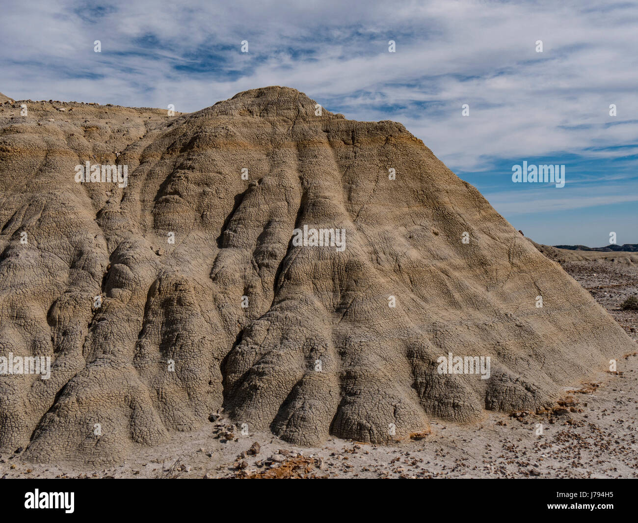 Kleinen Bentonit Knoll in der Nähe von South versteinerten Wald, South Unit, Theodore-Roosevelt-Nationalpark in North Dakota. Stockfoto