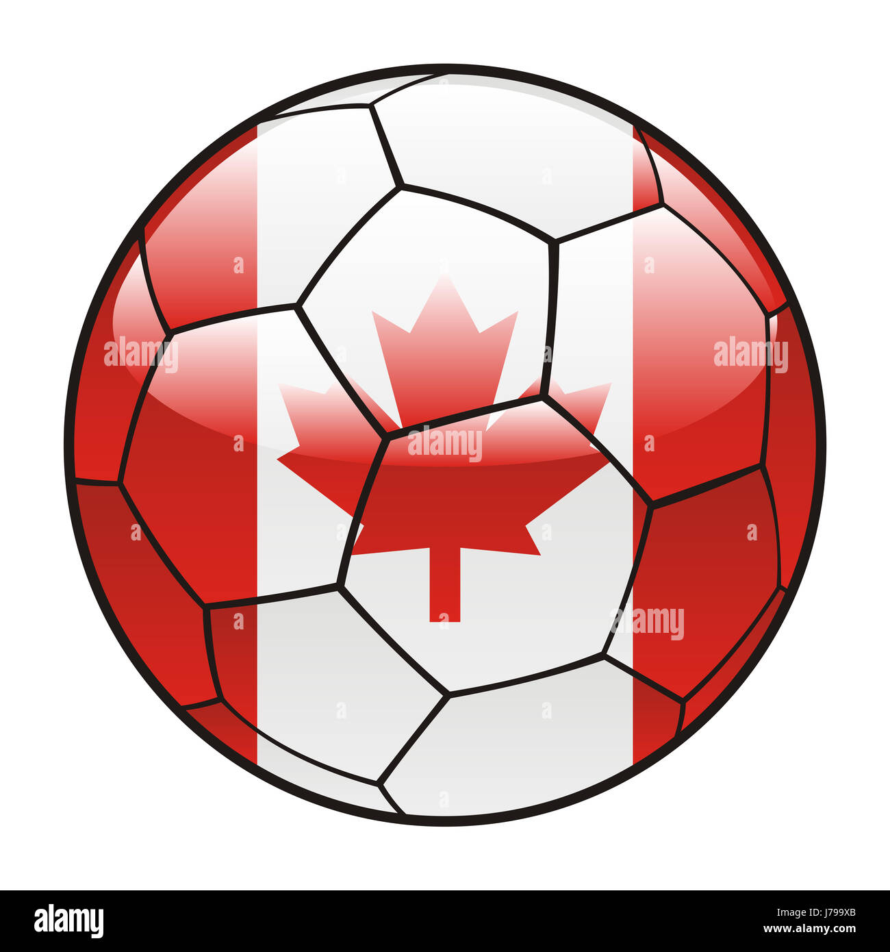 Abbildung Kanada Flagge Vektor Ballsport Sport Fussball Fußball Sport Sport Stockfoto