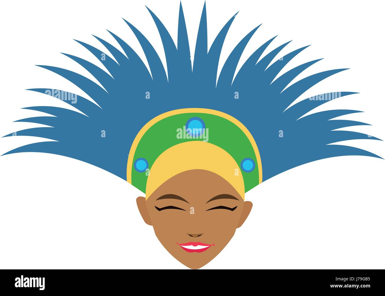Cartoon Frau Samba Tanzer Brasilien Karneval Stock Vektorgrafik Alamy