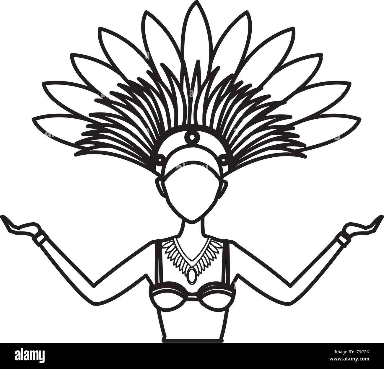 Cartoon Frau Samba Tanzer Brasilien Karneval Stock Vektorgrafik Alamy