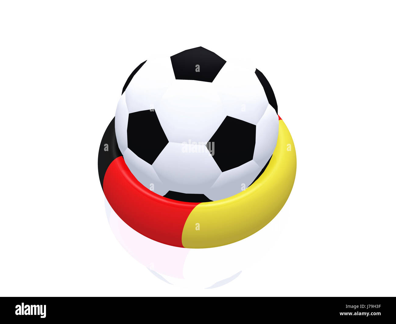 schwarze Kugel dunkelhäutigen kohlschwarze tiefschwarze Wm Sport Sport-Fußball Fußball Gold rot Stockfoto