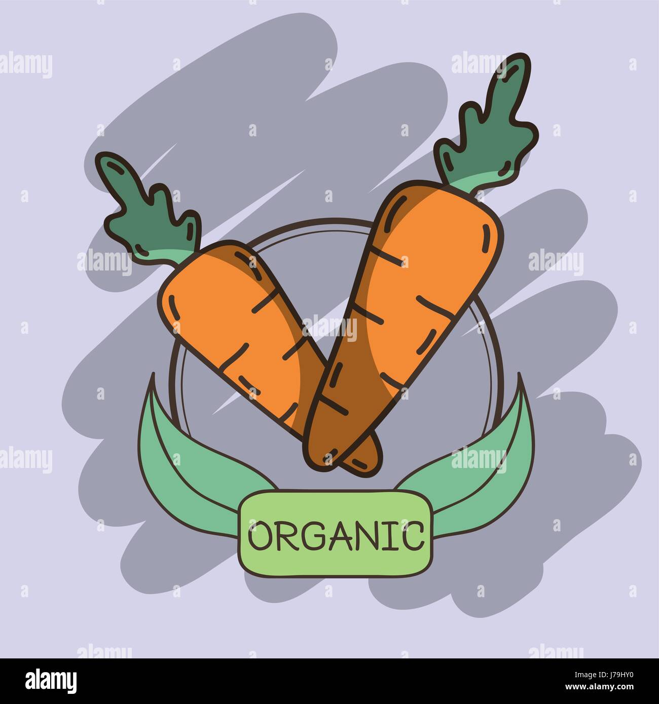 leckere frische Karotten mit Blätter-design Stock Vektor
