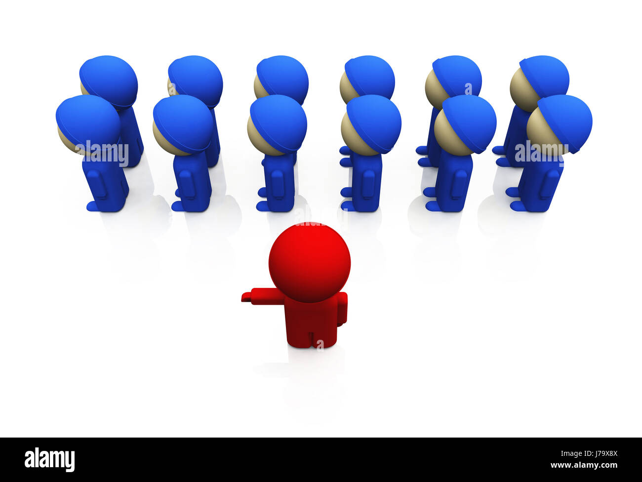 die Truppe blau rot 05 Stockfoto