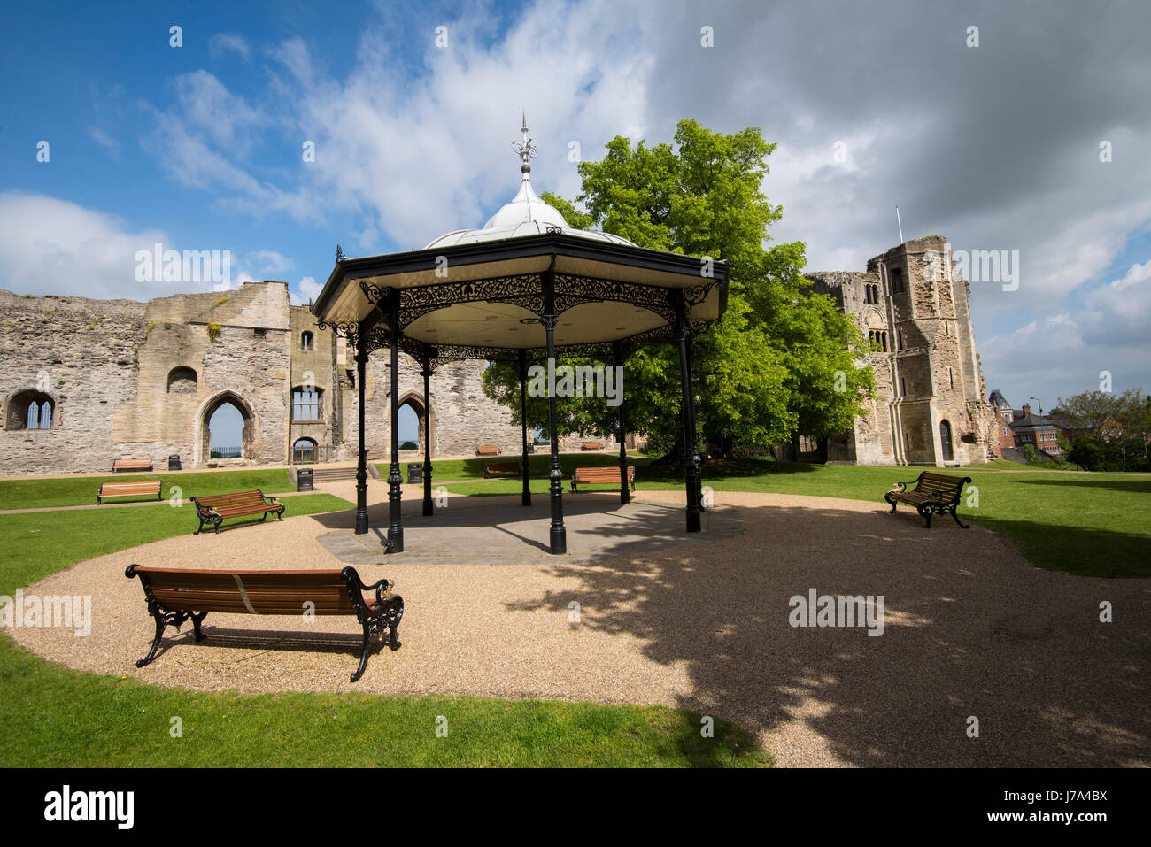 Newark-Schloss und Schlossgarten, Newark auf Trent Nottinghamshire England UK Stockfoto