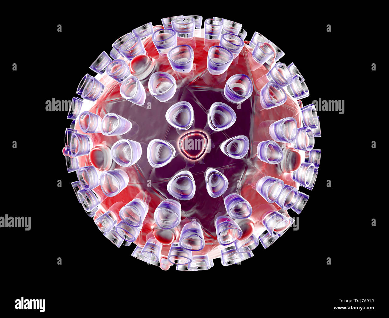 HI-Virus, 3D Rendering Stockfoto