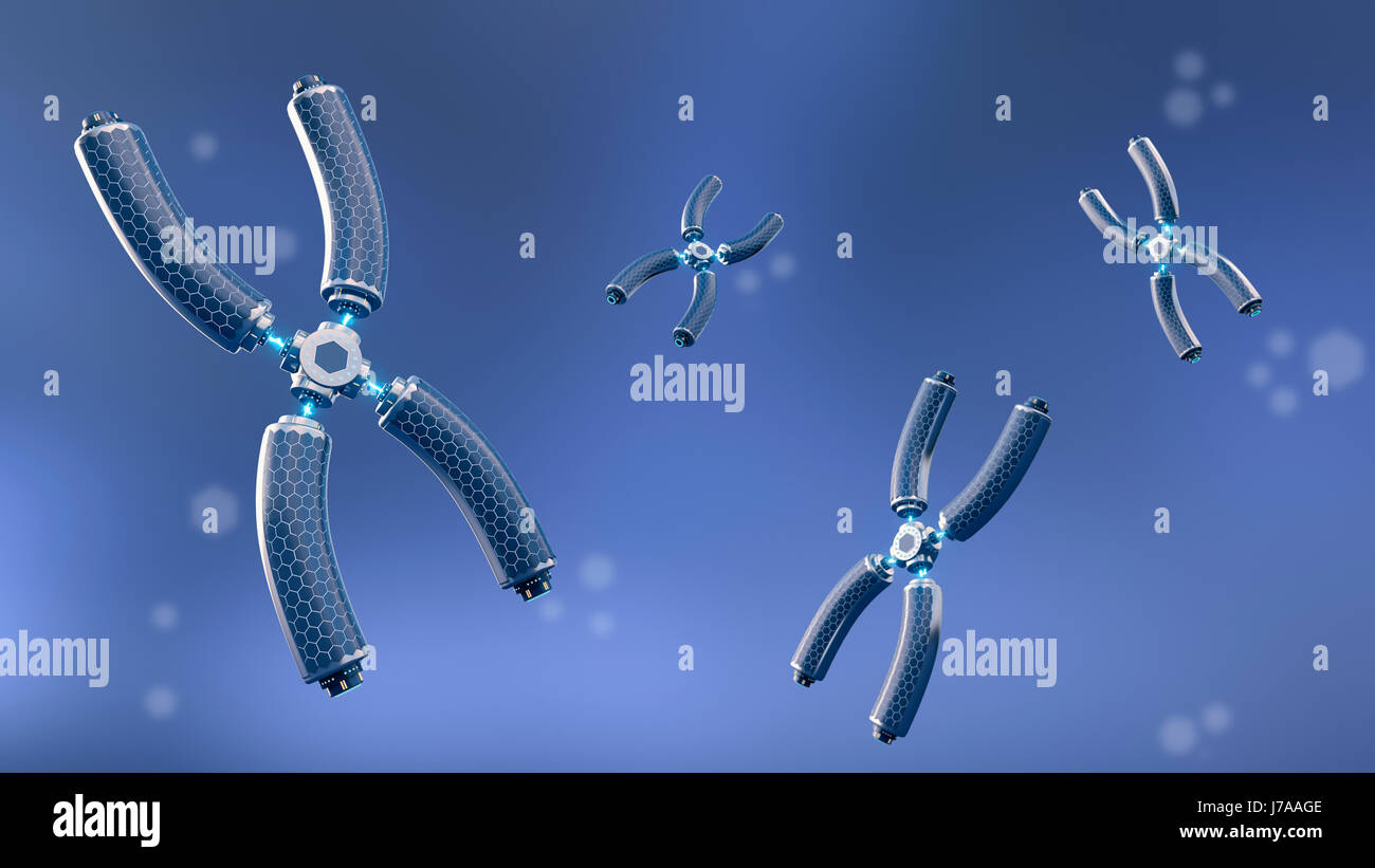 Technische Chromosomen, 3D-Rendering Stockfoto