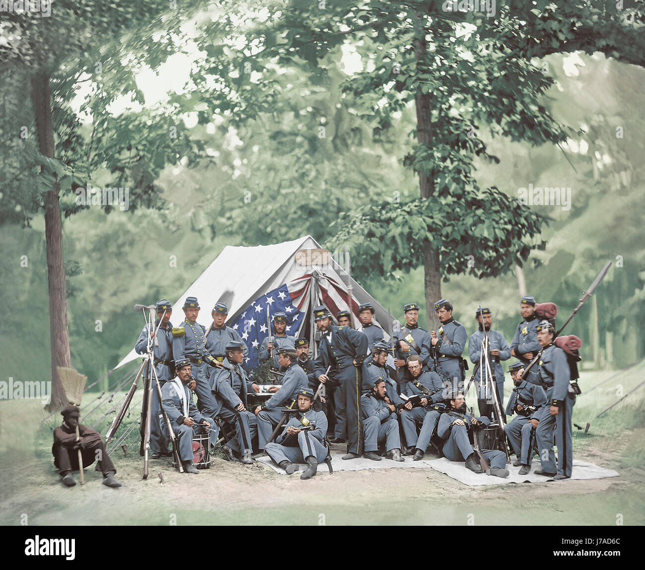 Ingenieur Camp, 8. N.Y.-Miliz, American Civil War. Stockfoto