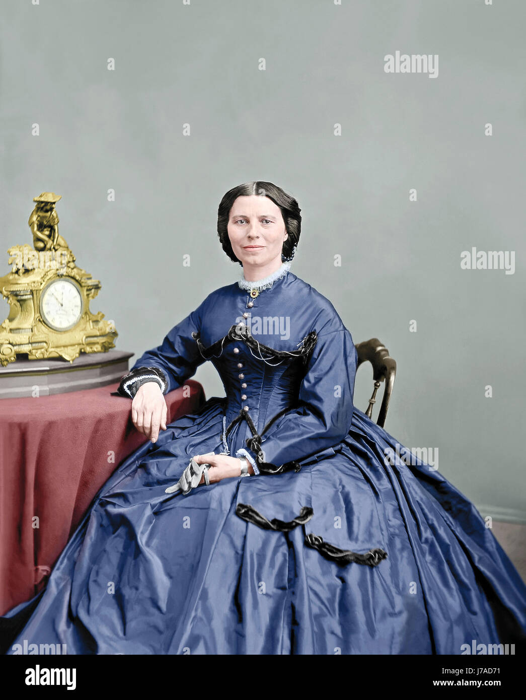 Porträt von Miss Clara Barton, ca. 1866. Stockfoto