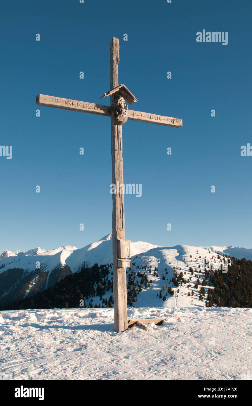 Bergen Süd Tirol Schnee glaube Sport Sport Berge Winterurlaub Stockfoto
