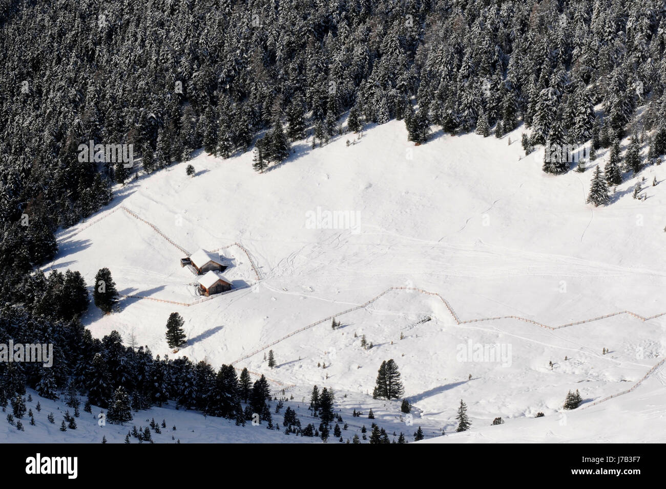 Berge Winter Wanderung Wandern Südtirol Wanderung Alp schützen Schutz Stockfoto