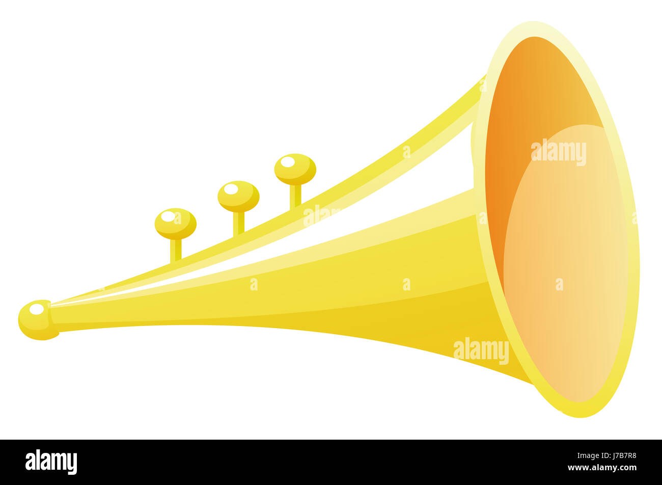 Signalhorn Musikton isoliert musikalische Horn kleine winzige kleine kurze Darstellung Stockfoto