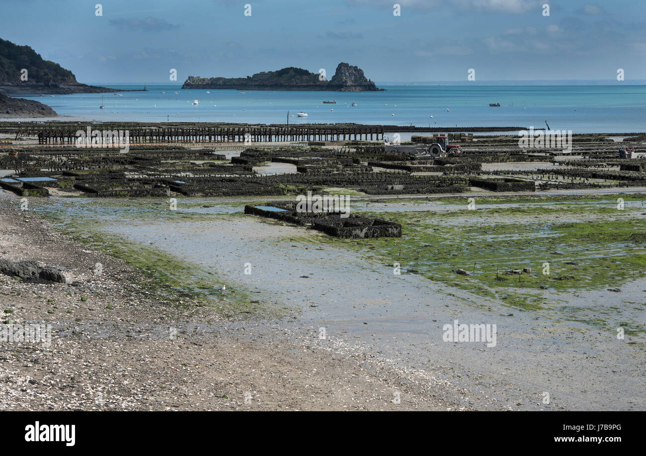 Ansichten von Cancale-Strand in der Bretagne, Frankreich Stockfoto
