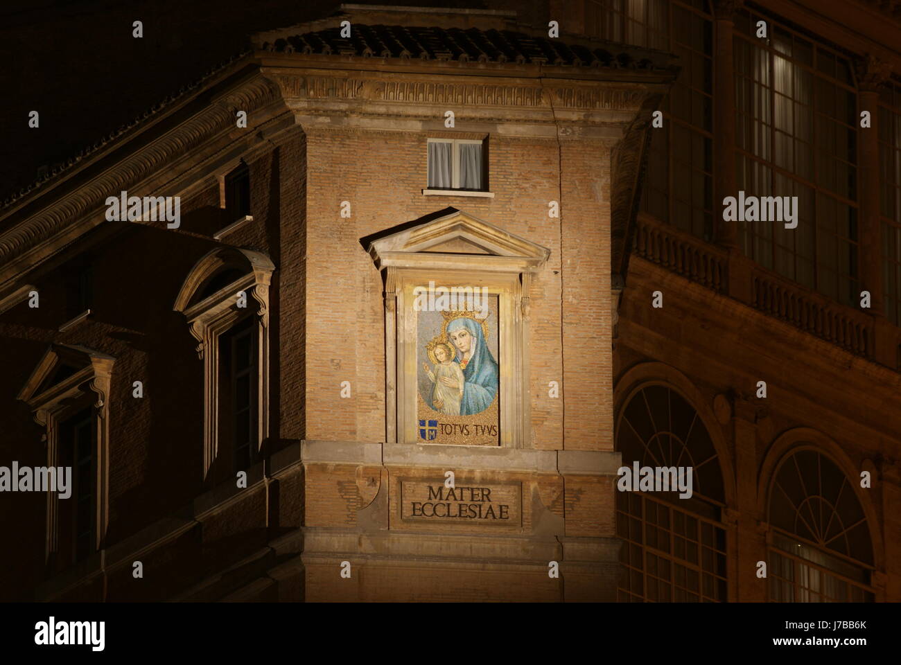 Madonna Kind Vatikan Nacht nächtlichen Blick mit einem Blick sehen, spähen Sie blickt Stockfoto