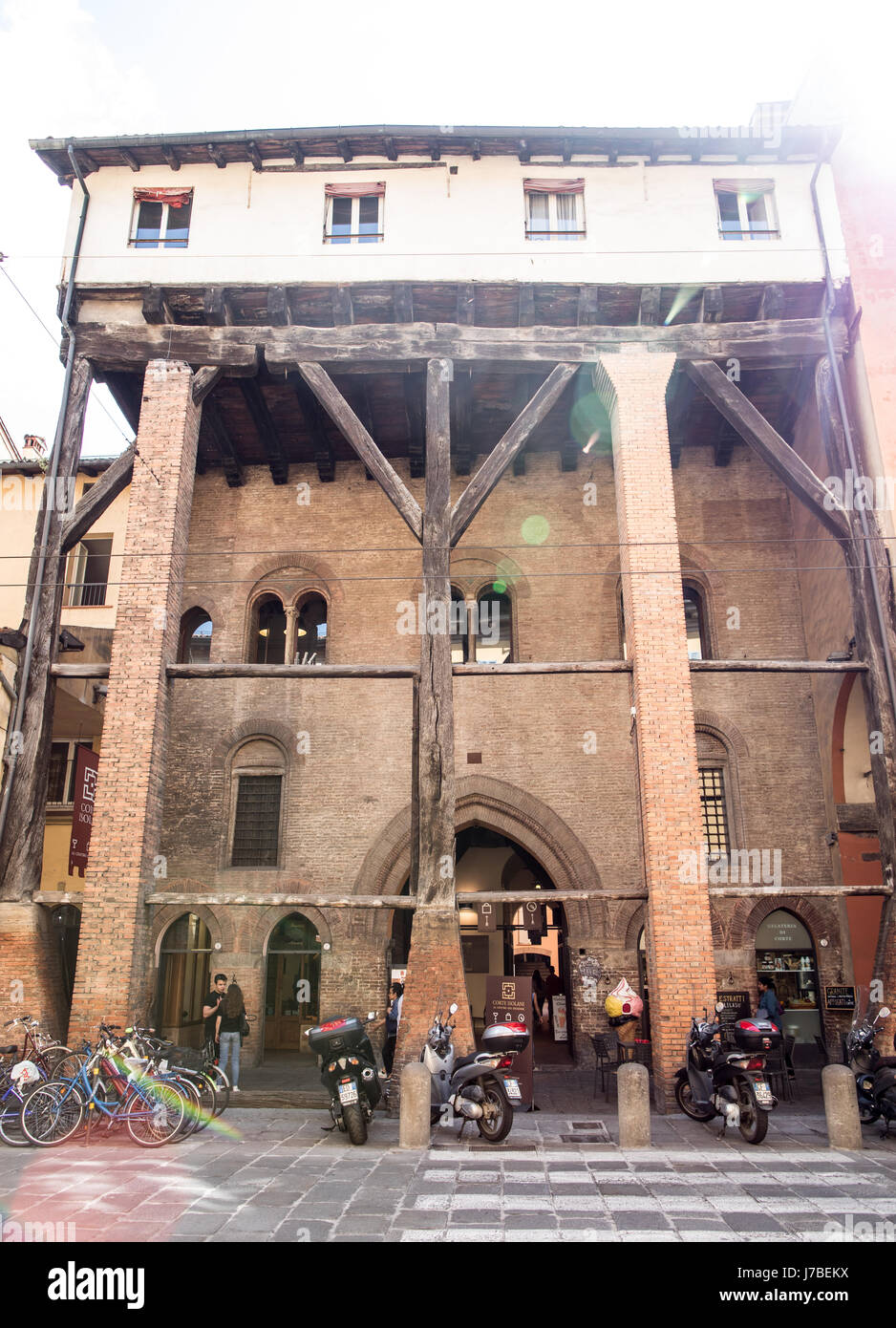 Casa Isolani Bologna Italien Stockfoto