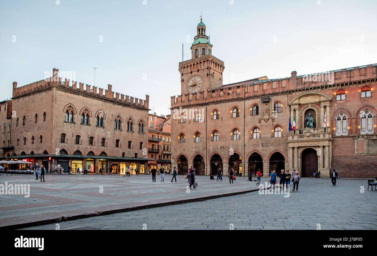 Der Palazzo D'Accursio Bologna Italien Stockfoto