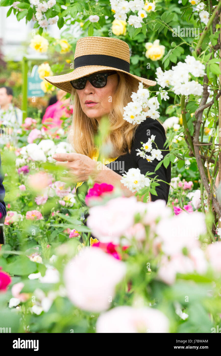 Jerry Murdoch, Frau von Medienmogul Rupert Murdoch, bei der RHS Chelsea Flower Show 2017 Stockfoto