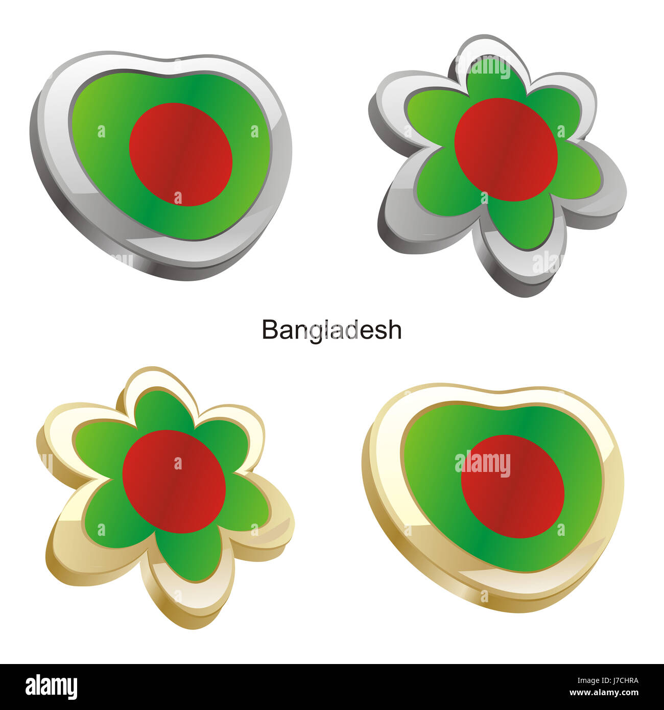 Blume Pflanze Abbildung Flagge Bangladesch Herz Reisen Farbe Emblem Blume Stockfoto