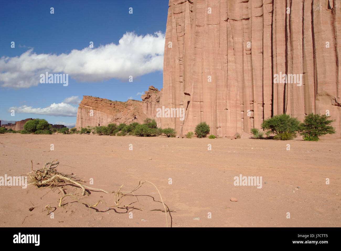 Catedral, Felswand in Talampaya Nationalpark, Argentinien Stockfoto