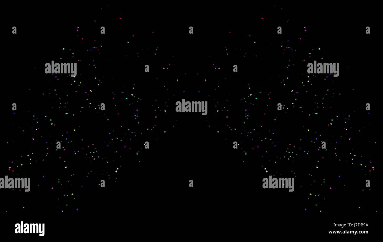 Animation der bunten fallenden Konfetti Alphakanal enthalten Stockfoto