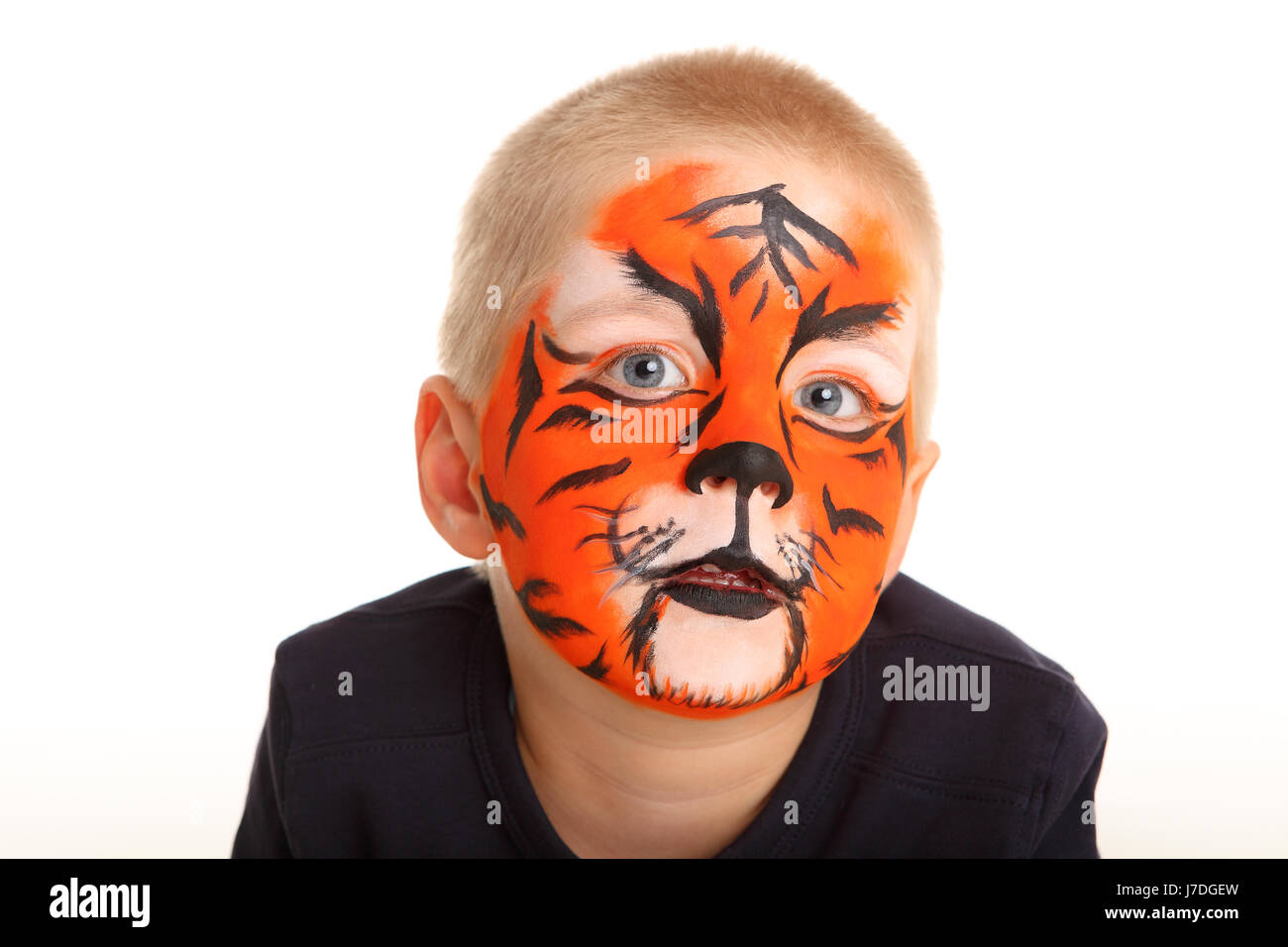 Kinder Make-up tiger Stockfoto