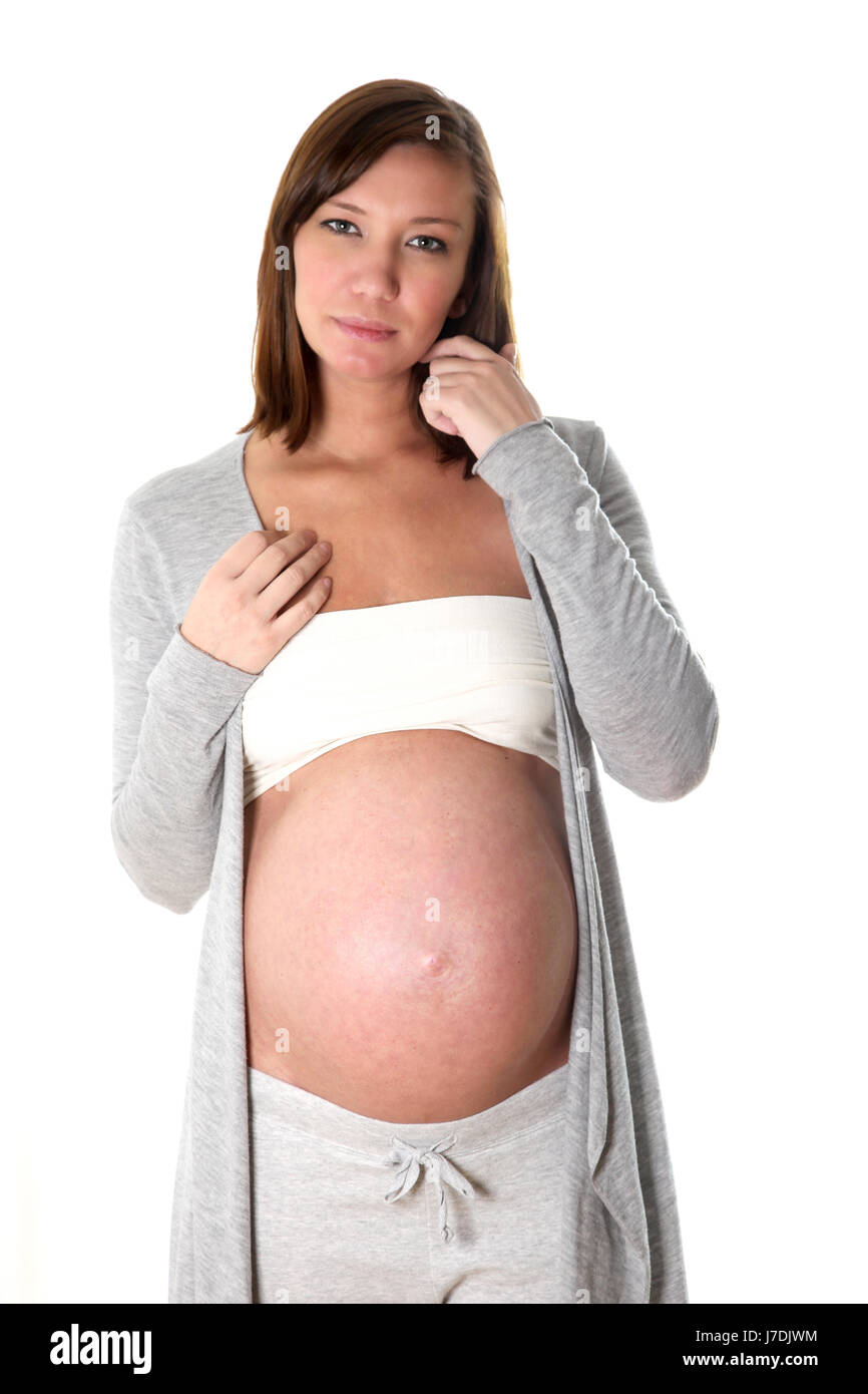 Schwangere Frau - nachdenklich oder entstpannt Stockfoto