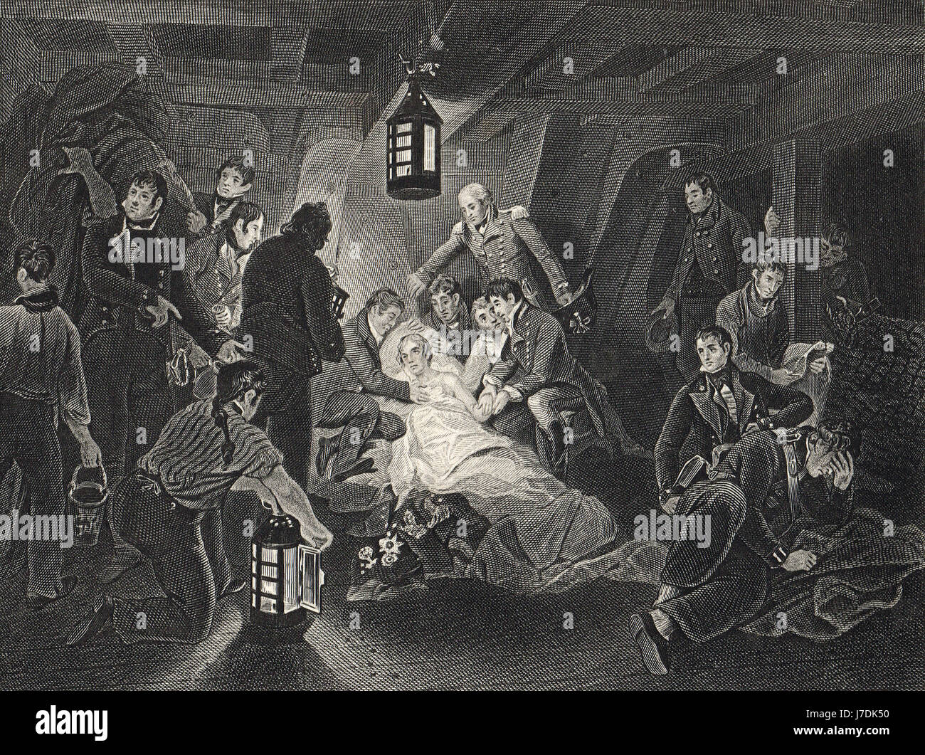 Tod von Nelson Schlacht von Trafalgar 1805 Stockfoto