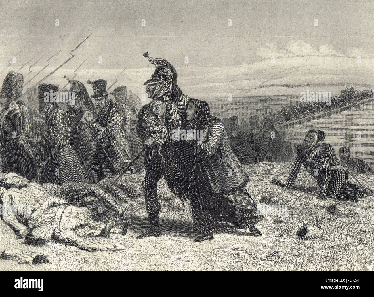 Französische Armee auf dem Rückzug von Moskau 1812 Stockfoto