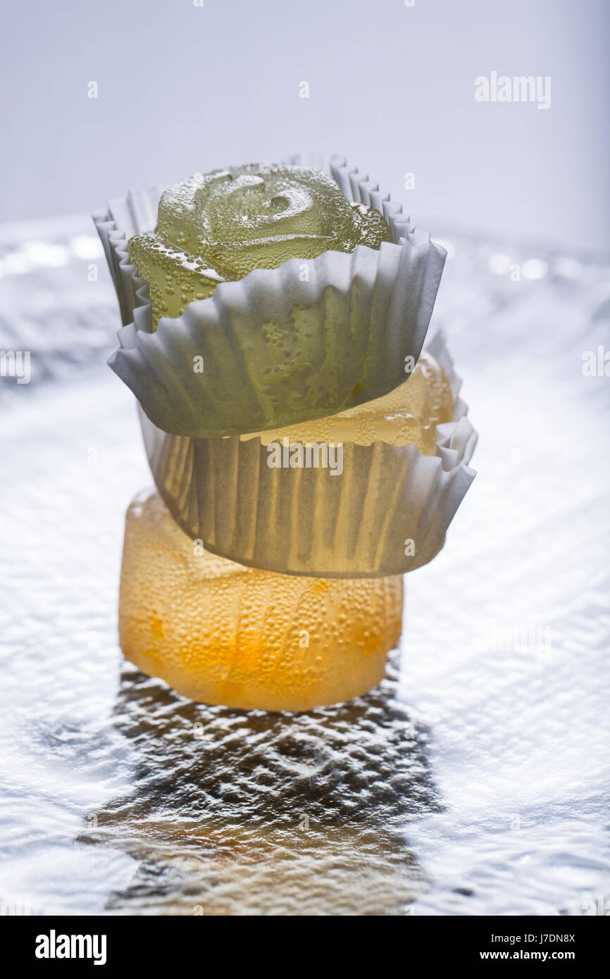 Haufen von handgefertigten Gelee Bonbons. Stockfoto