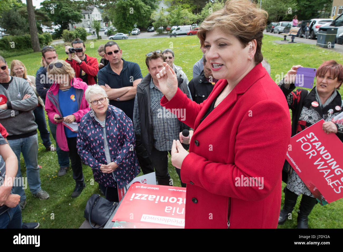 Swansea, Großbritannien. 20. Mai 2017. Allgemeine Wahl 2017.  Arbeitspartei Schatten Außenminister MP für Islington South und Finsbury Emily Thornberry Adresse Stockfoto