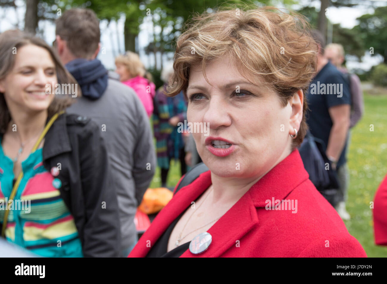 Swansea, Großbritannien. 20. Mai 2017. Allgemeine Wahl 2017.  Arbeitspartei Schatten Außenminister MP für Islington South und Finsbury Emily Thornberry Adresse Stockfoto