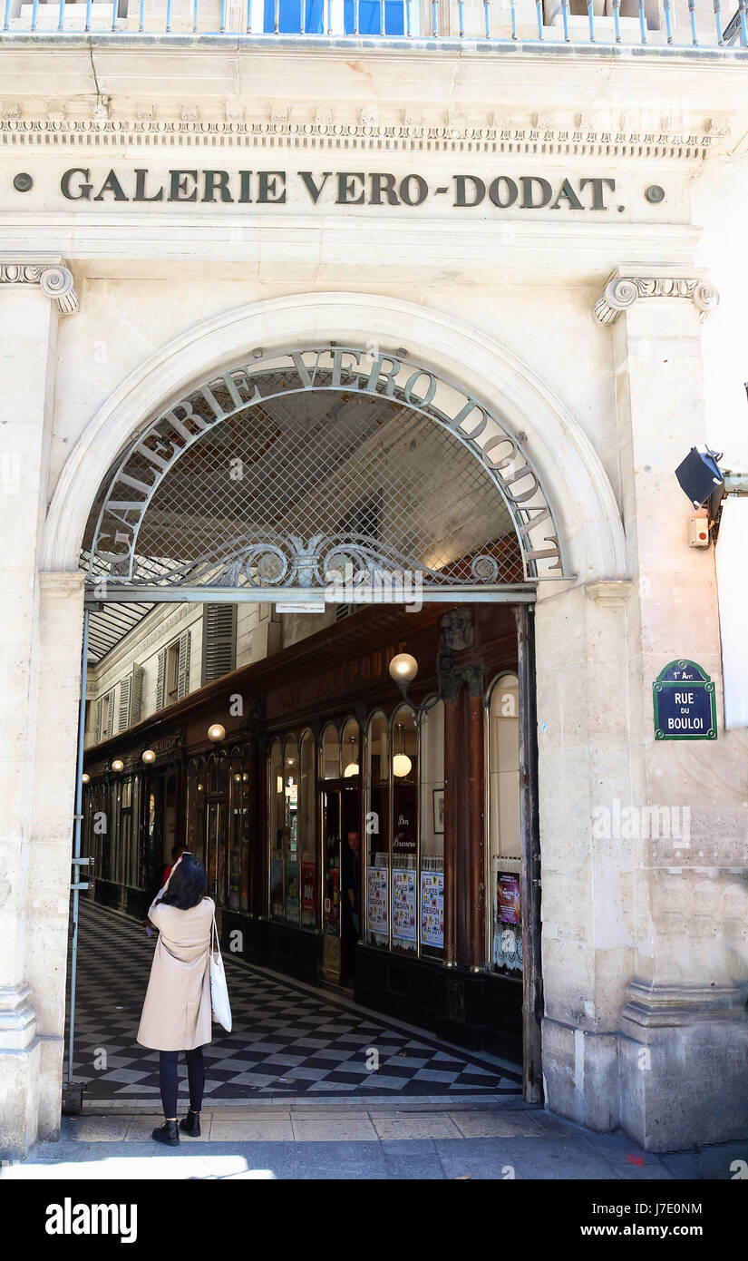 Die Galerie Vero-Dodat in der Nähe von Palais-Royal, Paris, Frankreich. Stockfoto