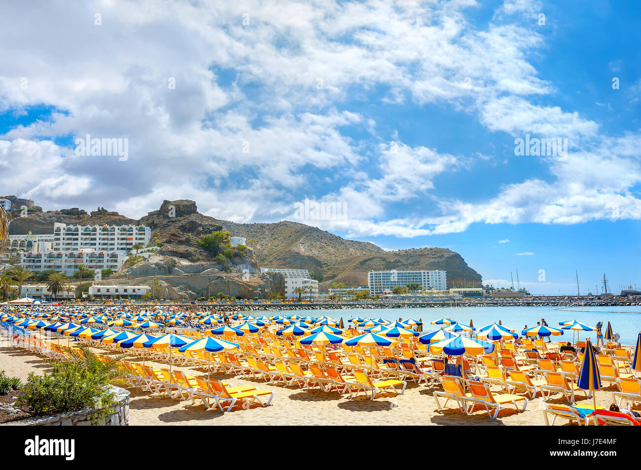 Strand von Puerto Rico Ferienort. Gran Canaria, Kanarische Inseln, Spanien Stockfoto
